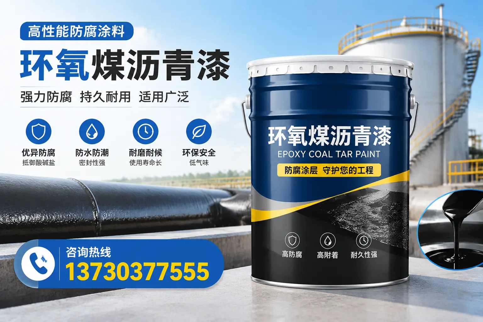 环氧煤沥青漆的耐久性分析，适合婺源的使用场景
